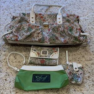 Floral and Green Women's Sharif Bag Set